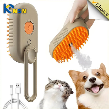 MistGroom: 3-in-1 Multifunctional Electric Brush for Pet Massage, Grooming and Whitening 